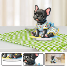 Load image into Gallery viewer, Acrylic Bulldog in Dress Diamond Painting Desktop Ornaments Bedroom Table Decor
