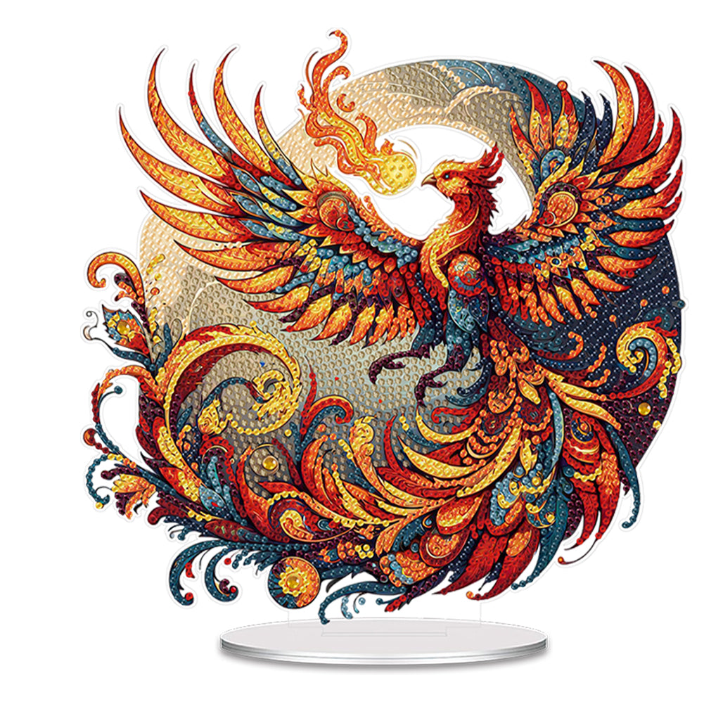 Acrylic Phoenix Diamond Painting Desktop Ornaments Bedroom Table Decor