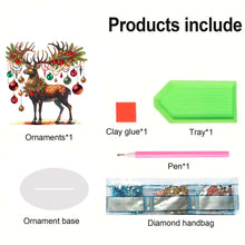 Load image into Gallery viewer, Acrylic Christmas Elk Diamond Painting Desktop Ornaments Bedroom Table Decor
