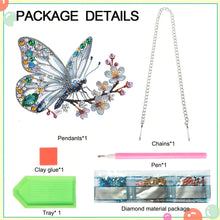 Load image into Gallery viewer, Acrylic Special Shape Butterfly Cherry Blossom Diamond Painting Hanging Pendant
