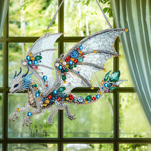 Load image into Gallery viewer, Acrylic Special Shape Gemstone Flying Dragon Diamond Painting Hanging Pendant
