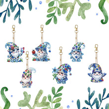 Load image into Gallery viewer, 6Pcs Double Sided Cartoon Diamond Painting Art Keychain Pendant DIY Crafts Decor

