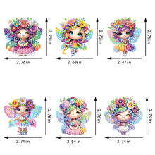 Load image into Gallery viewer, 6Pcs Double Sided Cartoon Diamond Painting Art Keychain Pendant DIY Crafts Decor
