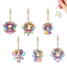 Load image into Gallery viewer, 6Pcs Double Sided Cartoon Diamond Painting Art Keychain Pendant DIY Crafts Decor

