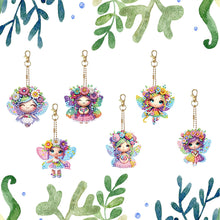 Load image into Gallery viewer, 6Pcs Double Sided Cartoon Diamond Painting Art Keychain Pendant DIY Crafts Decor
