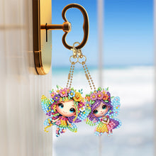 Load image into Gallery viewer, 6Pcs Double Sided Cartoon Diamond Painting Art Keychain Pendant DIY Crafts Decor
