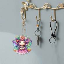 Load image into Gallery viewer, 6Pcs Double Sided Cartoon Diamond Painting Art Keychain Pendant DIY Crafts Decor
