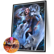 Load image into Gallery viewer, Diamond Painting - Full Round - Wolf and girl (40*50CM)

