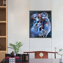 Load image into Gallery viewer, Diamond Painting - Full Round - Wolf and girl (40*50CM)
