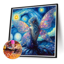 Load image into Gallery viewer, Diamond Painting - Full Round - Butterfly girl and starry sky (40*40CM)

