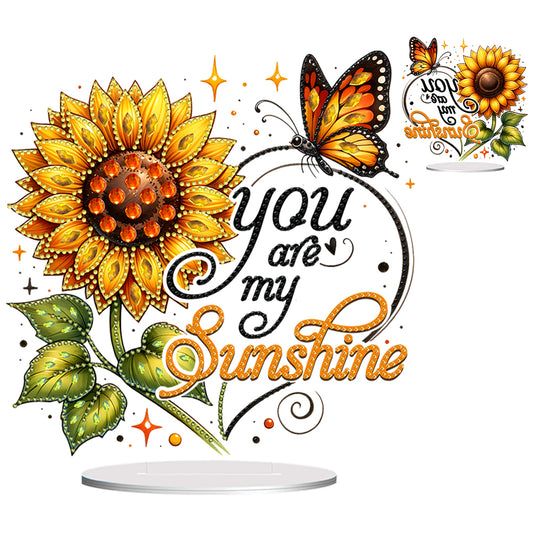 Special Shape Sunflower Butterfly Desktop Diamond Art Kits for Home Office Decor