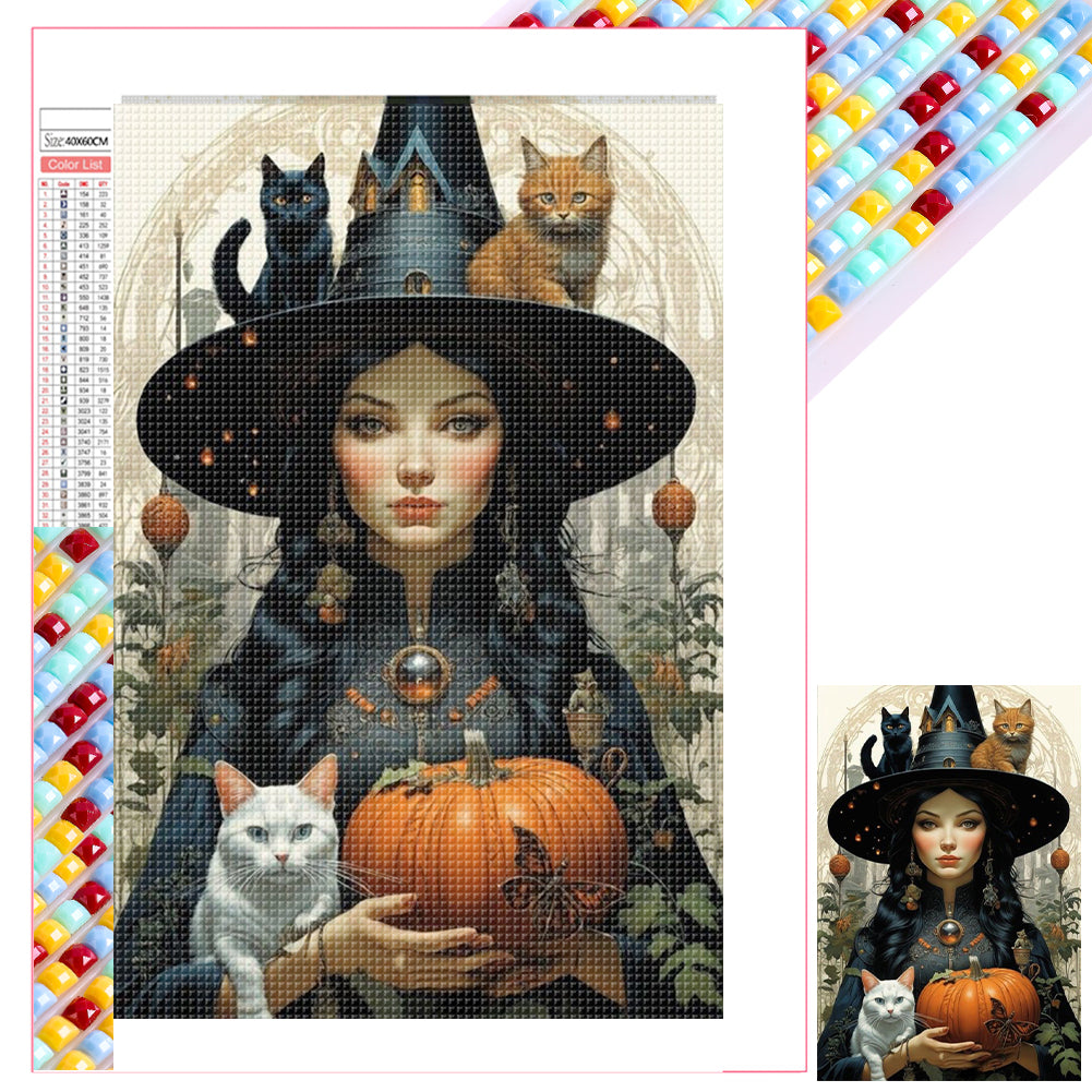 Diamond Painting - Full Square - Halloween witch (40*60CM)