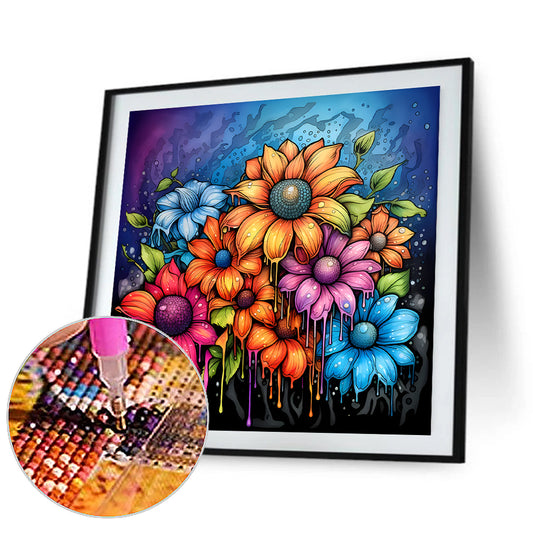Diamond Painting - Full Round - Flowers in oil painting style (30*30CM)