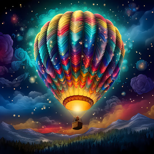 Diamond Painting - Full Round - Hot air balloons in oil painting style (30*30CM)