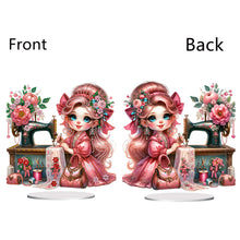Load image into Gallery viewer, PVC Special Shaped Sewing Machine Girl Desktop Diamond Art Kits Bedroom Decor
