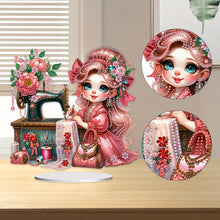Load image into Gallery viewer, PVC Special Shaped Sewing Machine Girl Desktop Diamond Art Kits Bedroom Decor
