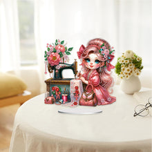 Load image into Gallery viewer, PVC Special Shaped Sewing Machine Girl Desktop Diamond Art Kits Bedroom Decor
