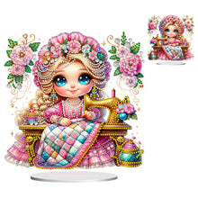 Load image into Gallery viewer, PVC Special Shaped Sewing Machine Girl Desktop Diamond Art Kits Bedroom Decor
