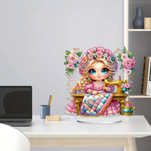 Load image into Gallery viewer, PVC Special Shaped Sewing Machine Girl Desktop Diamond Art Kits Bedroom Decor
