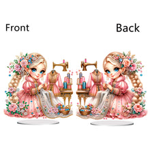 Load image into Gallery viewer, PVC Special Shaped Sewing Machine Girl Desktop Diamond Art Kits Bedroom Decor

