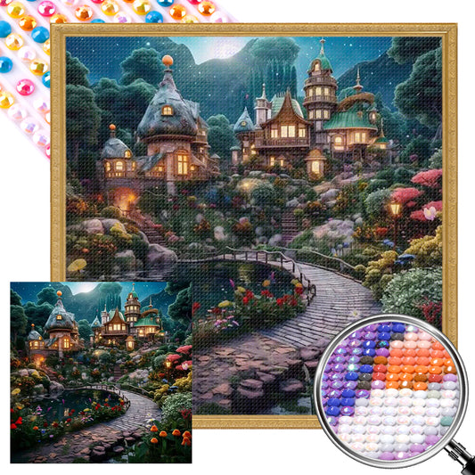 AB Diamond Painting - Full Round - Town at night (40*40CM)