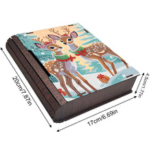 Load image into Gallery viewer, Wooden Christmas Theme Diamond Jewelry Case Mosaic Craft Set for Rings Bracelets
