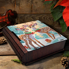 Load image into Gallery viewer, Wooden Christmas Theme Diamond Jewelry Case Mosaic Craft Set for Rings Bracelets
