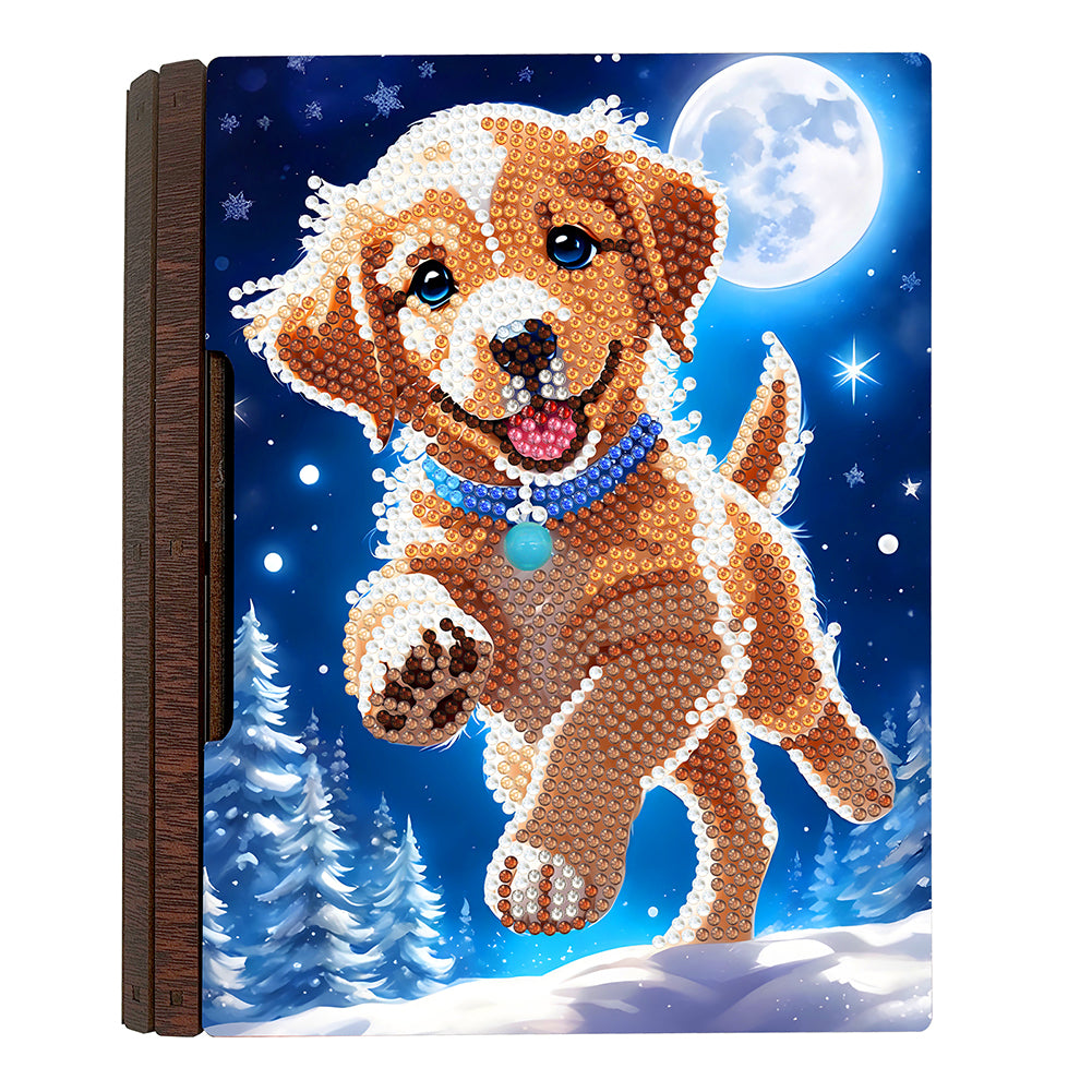 Wooden Christmas Theme Diamond Jewelry Case Mosaic Craft Set for Rings Bracelets