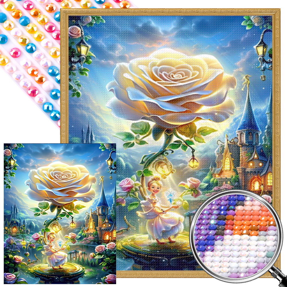 AB Diamond Painting - Full Round - Rose fairy girl (40*50CM)