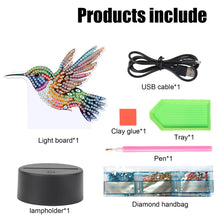 Load image into Gallery viewer, Cute Animal Diamond Painting LED Lamp Diamond Painting Night Light (Hummingbird)
