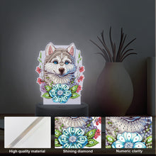 Load image into Gallery viewer, Cute Animal Diamond Painting LED Lamp Diamond Painting Night Light (Wolf)
