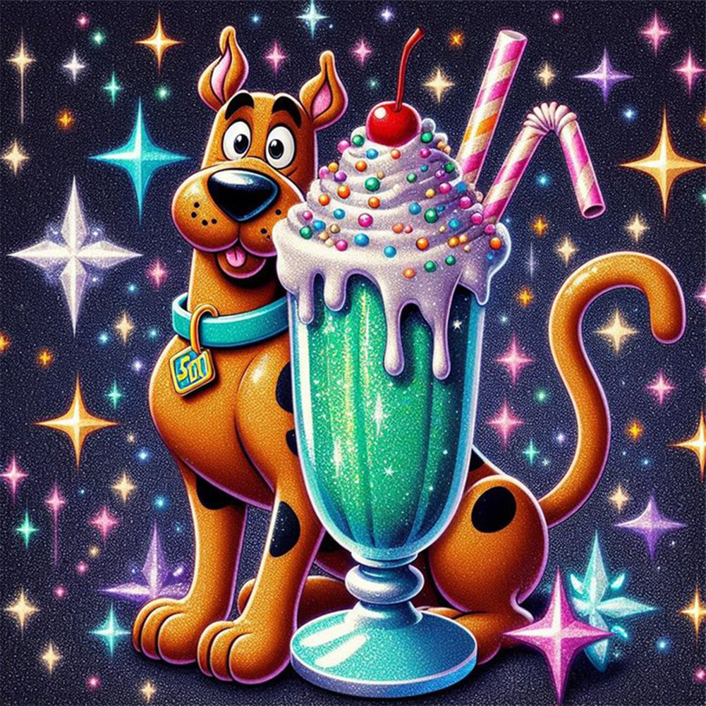 Diamond Painting - Full Round - Scooby-Doo and ice cream (30*30CM)