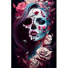 Load image into Gallery viewer, Diamond Painting - Full Round - Halloween Skull Girl Shattered Rose (40*60CM)
