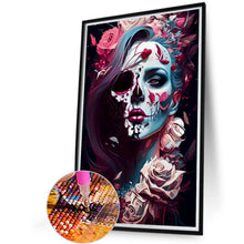 Load image into Gallery viewer, Diamond Painting - Full Round - Halloween Skull Girl Shattered Rose (40*60CM)
