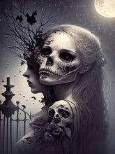 Load image into Gallery viewer, Diamond Painting - Full Round - Halloween Skull Girl Another Face (40*60CM)
