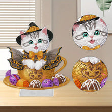 Load image into Gallery viewer, Acrylic Special Shape Halloween Cat 5D DIY Diamond Painting Tabletop Decorations
