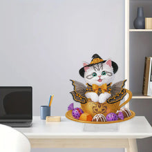 Load image into Gallery viewer, Acrylic Special Shape Halloween Cat 5D DIY Diamond Painting Tabletop Decorations
