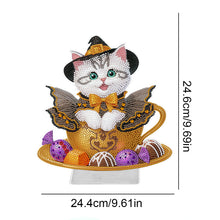 Load image into Gallery viewer, Acrylic Special Shape Halloween Cat 5D DIY Diamond Painting Tabletop Decorations

