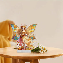 Load image into Gallery viewer, Acrylic Special Shape Fallen Leaf Butterfly Girl Desktop Diamond Painting Decor
