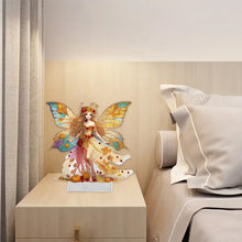 Load image into Gallery viewer, Acrylic Special Shape Fallen Leaf Butterfly Girl Desktop Diamond Painting Decor
