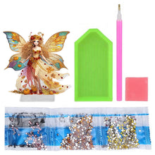 Load image into Gallery viewer, Acrylic Special Shape Fallen Leaf Butterfly Girl Desktop Diamond Painting Decor
