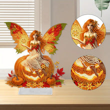 Load image into Gallery viewer, Acrylic Special Shape Pumpkin Butterfly Girl Desktop Diamond Painting Decor
