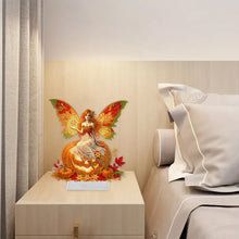 Load image into Gallery viewer, Acrylic Special Shape Pumpkin Butterfly Girl Desktop Diamond Painting Decor
