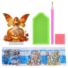 Load image into Gallery viewer, Acrylic Special Shape Pumpkin Butterfly Girl Desktop Diamond Painting Decor
