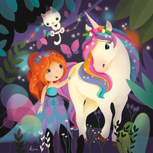 Load image into Gallery viewer, Diamond Painting - Full Round - Cartoon girl and rainbow horse (30*30CM)
