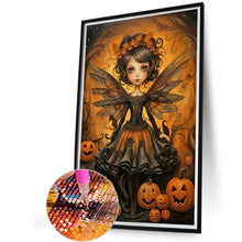 Load image into Gallery viewer, Diamond Painting - Full Round - Halloween pumpkin black elf girl (40*60CM)
