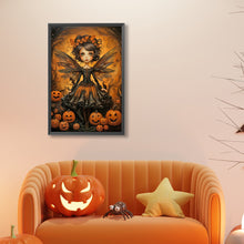 Load image into Gallery viewer, Diamond Painting - Full Round - Halloween pumpkin black elf girl (40*60CM)
