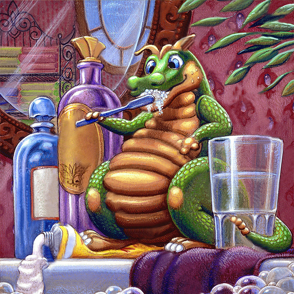 Diamond Painting - Full Round - Washing green dragon (50*50CM)
