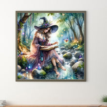 Load image into Gallery viewer, Diamond Painting - Full Round - Girl reading by the stream (40*40CM)
