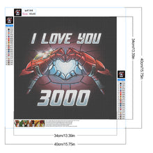 Load image into Gallery viewer, Diamond Painting - Full Round - Silhouette I love you 3000 Iron Man (40*40CM)
